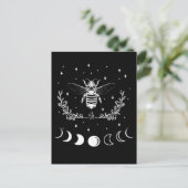 Bee Crescent Moon Witchcraft Wicca Goth Insect Postkarte (Stehend Vorderseite)