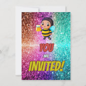 Bee Custom Charakter Geburtstag laden Einladung (Rückseite)