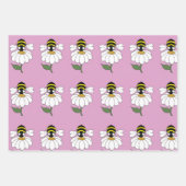Bee Daisy Wrapping Paper Set Geschenkpapier Set (Vorderseite)