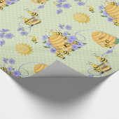 Bee Dance Floral Geschenkpapier (Ecke)