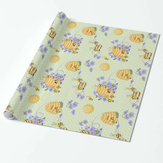 Bee Dance Floral Geschenkpapier (Ungerollt)