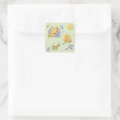 Bee Dance Party Quadratischer Aufkleber (Tasche)