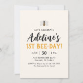 Bee Day Bumblebee Geburtstag Einladung (Vorderseite)