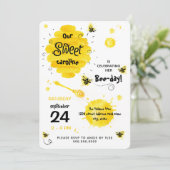 BEE-Day Einladung Download Honey Bee Gelb (Stehend Vorderseite)