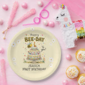 Bee Day First Birthday | Cute Bee Birthday Pappteller (Party)