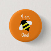 Bee Day Niedlich Kid's Birthday Button (Vorderseite)