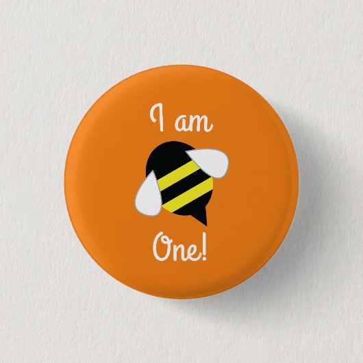 Bee Day Niedlich Kid's Birthday Button (Vorderseite)