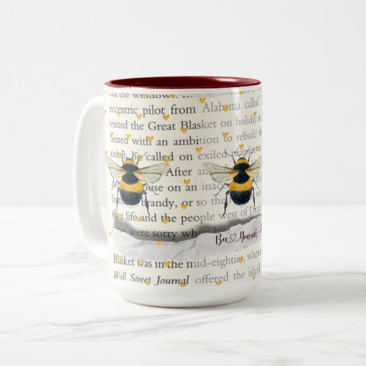 "Bee dich selbst" Zweifarbige Tasse (Vorderseite Links)