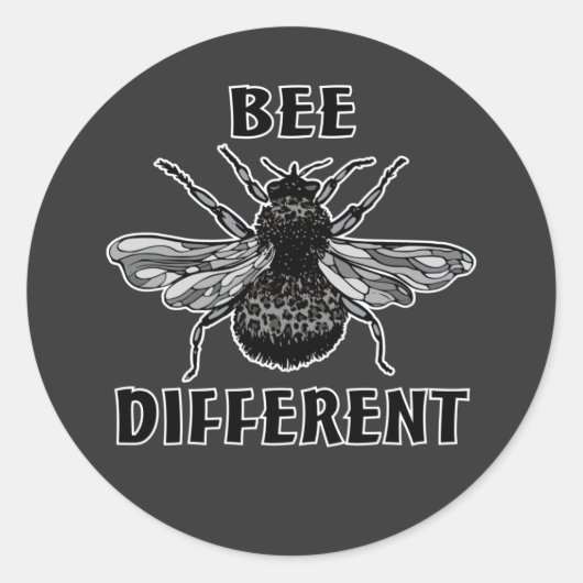 Bee Different Leopard Bee Seltsame einzigartige In Runder Aufkleber (Vorderseite)