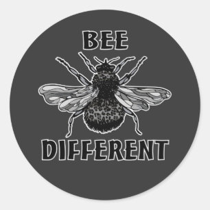 Bee Different Leopard Bee Seltsame einzigartige In Runder Aufkleber