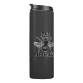 Bee Different Leopard Bumble Bee Bleibe Weiße Honi Thermosbecher (Nach rechts gedreht)