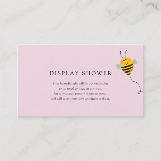 Bee Display Babyduschkarte Begleitkarte (Vorderseite)
