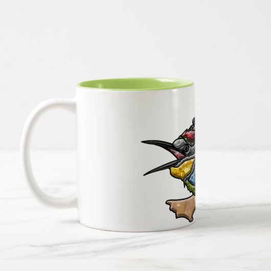 Bee Eater Bird Zweifarbige Tasse (Links)