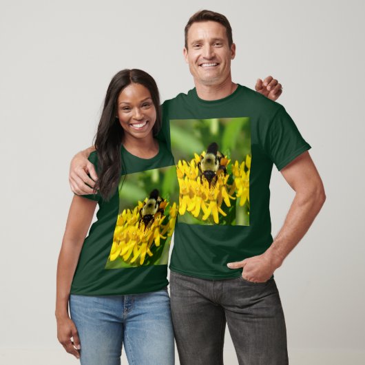 Bee Feasting on Butterfly Weed Wildflowers T-Shirt (Unisex)