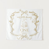 Bee First Birthday Banner Our Little Hunny Wandteppich (Vorderseite (Horizontal))