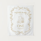 Bee First Birthday Banner Our Little Hunny Wandteppich (Vorderseite)