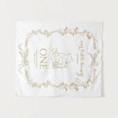 Bee First Birthday Banner Our Little Hunny Wandteppich (Vorderseite (Horizontal))