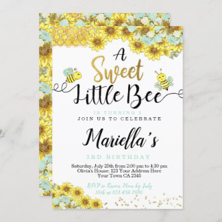 Bee First Birthday Einladung