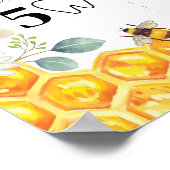 Bee First Birthday Milestone Sign Poster (Ecke)