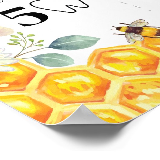 Bee First Birthday Milestone Sign Poster (Ecke)