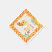 Bee First Birthday Napkin - Girl Serviette (Ecke)