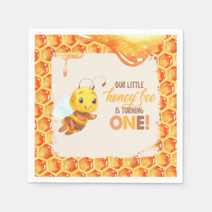 Bee First Birthday Napkin Serviette