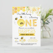Bee First Birthday Party Einladungen Humble Bee (Stehend Vorderseite)
