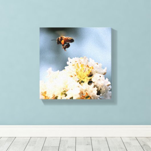 Bee Floral  Canvas Print Leinwanddruck (Insitu (Holzboden))
