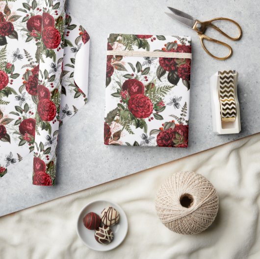 Bee Floral Elegant Geschenk Geschenkpapier (Kunsthandwerk)