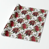 Bee Floral Elegant Geschenk Geschenkpapier (Ungerollt)