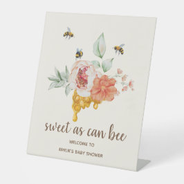 Bee Floral Honeycomb Baby Dusche Willkommen Sockelschild