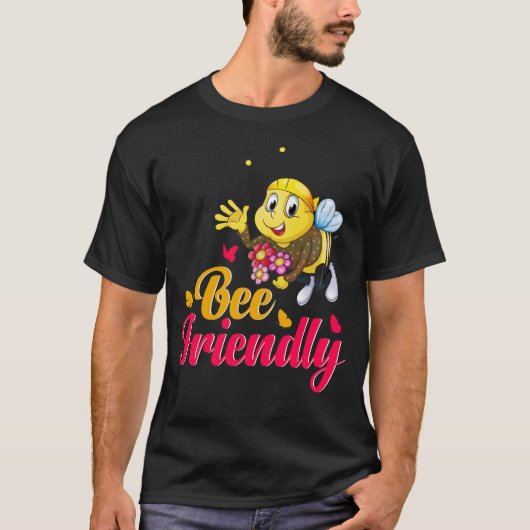 Bee Friendly Cartoon T-Shirt (Vorderseite)