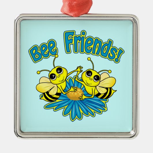 Bee Friends Silbernes Ornament (Vorne)