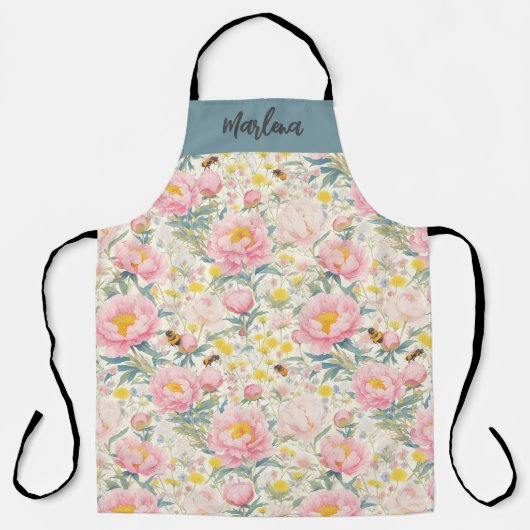 Bee Garden Floral Kitchen Schürze (Vorderseite)
