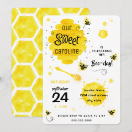BEE Geburtstagsparty Einladung Honig Bienentag Gel