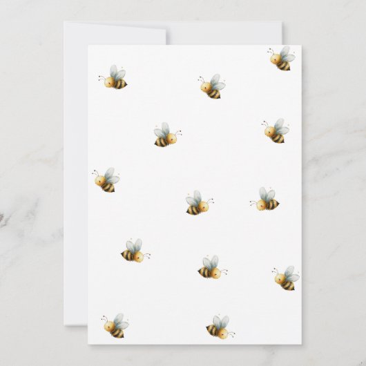 Bee Gender Reveal • What Will Baby Bee Einladung (Rückseite)