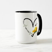 BEE GIRL Black Heart Sunflower Quote Tasse (VorderseiteRechts)