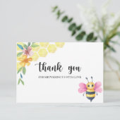 Bee Girl Dusche danke Karte (Stehend Vorderseite)