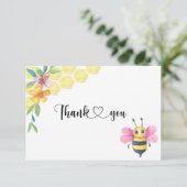 Bee Girl Dusche danke Karte (Stehend Vorderseite)