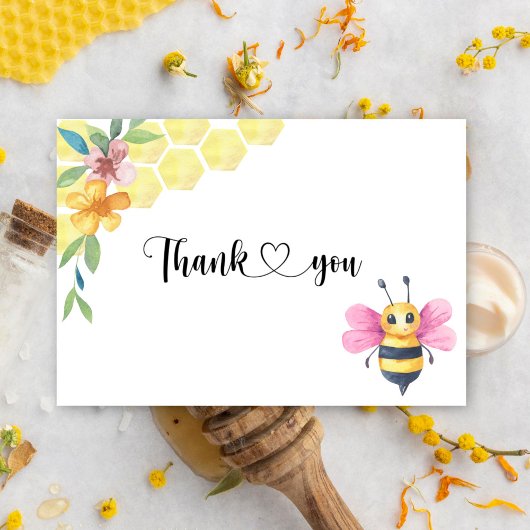 Bee Girl Dusche danke Karte