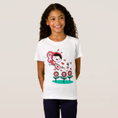Bee Girl Flying Blume Liebe Garden T-Shirt (Vorne ganz)