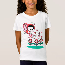 Bee Girl Flying Blume Liebe Garden T-Shirt