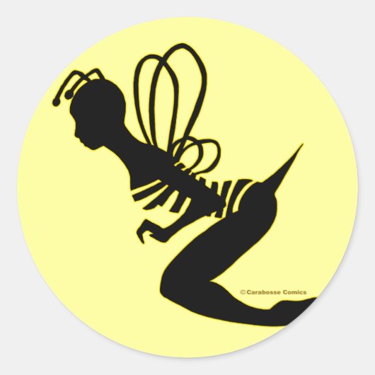 Bee Girl Silhouette Sticker (Vorderseite)
