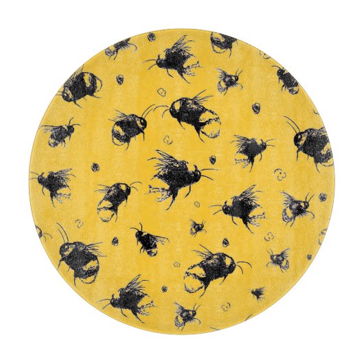 Bee Glass Chopping Board - Natur Lover Kitchen Gi Schneidebrett (Vorderseite)