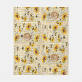 Bee Gnome Sonnenblume Fleecedecke (Vorderseite)
