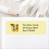 Bee Gnome Sonnenblume Rücksendeadressen-Aufkleber (Insitu)