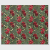 Bee Gold Floral Elegantes Geschenk Geschenkpapier (Flach)