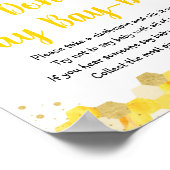 Bee Gold Floral Say Baby Game nicht Poster (Ecke)