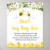 Bee Gold Floral Say Baby Game nicht Poster (Vorne)
