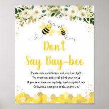 Bee Gold Floral Say Baby Game nicht